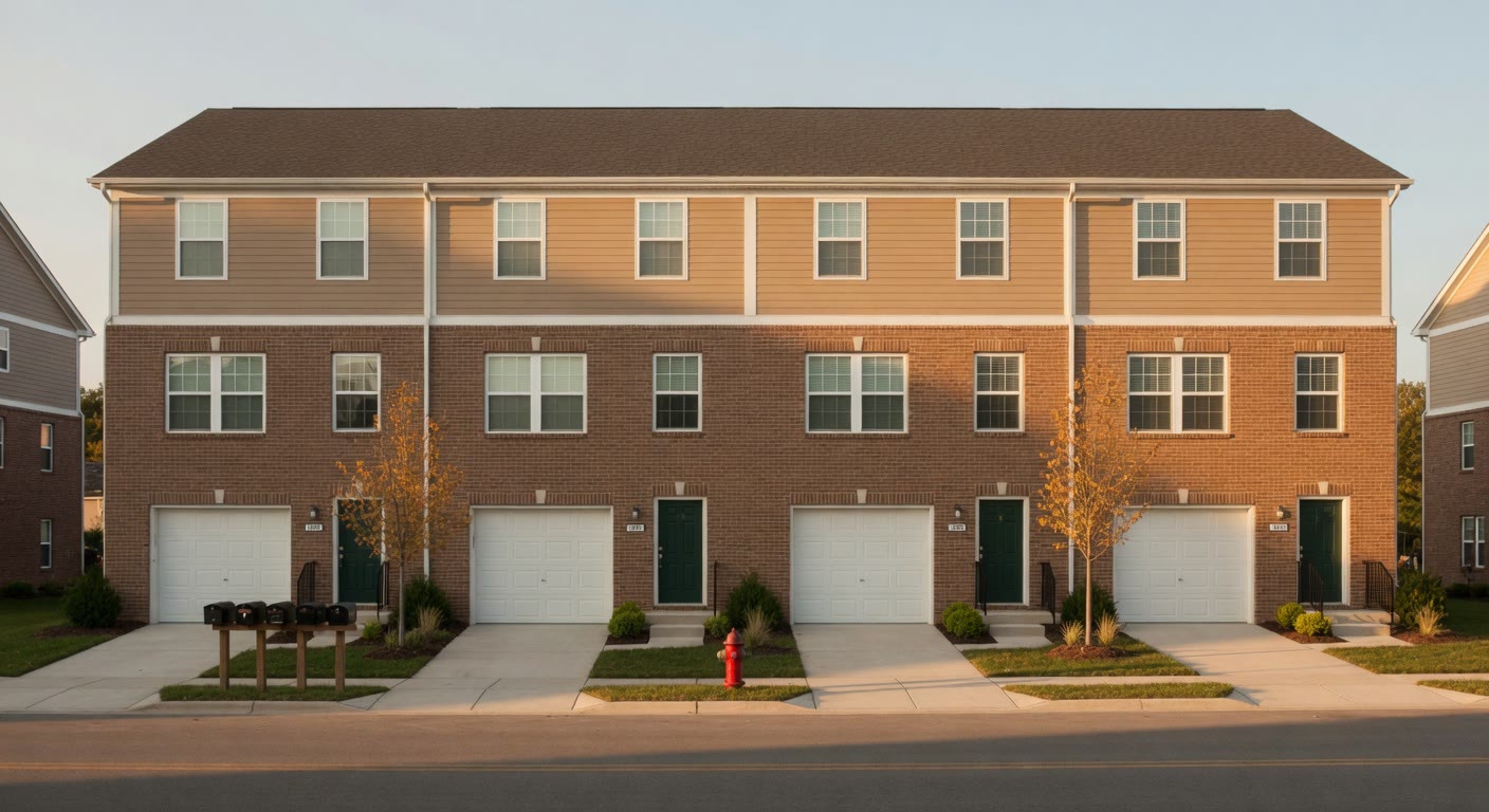 Modern fourplex exterior in Lincoln Nebraska