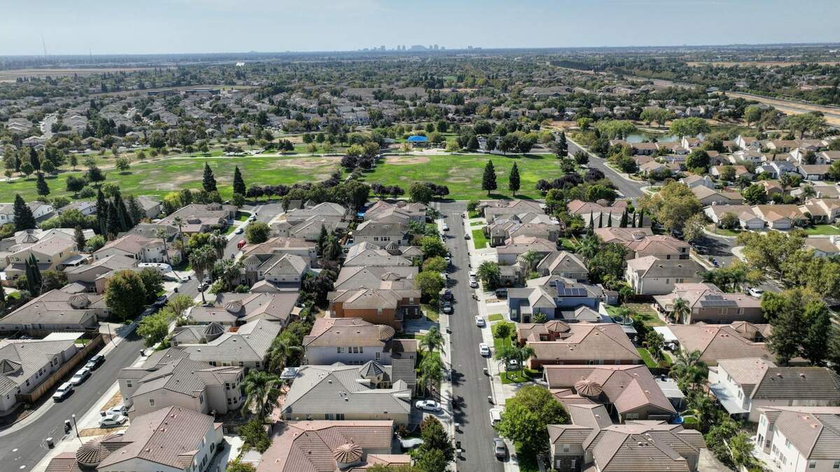 Aerial view of south Lincoln Nebraska suburban growth area